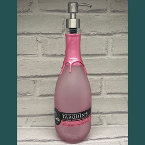 Tarquins Pink Lemon Gin Bottle Dispenser | Soap Pump Dispenser | Gin Soap Bottle | Bathroom Kitchen Decor | Upcycled Gin Gift