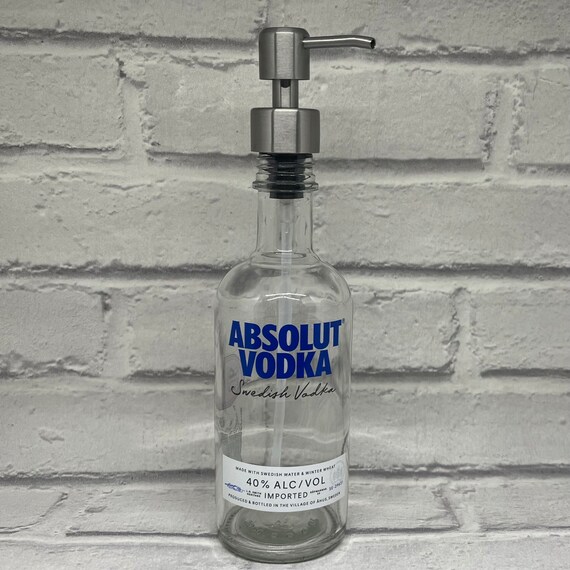 Upcycled Small Absolut Vodka Bottle Dispenser Soap Pump Etsy