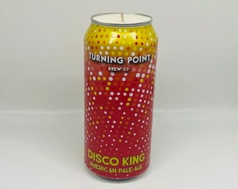 Upcycled Beer Can Candle: Disco King Pale Ale | Custom Scented Candle
