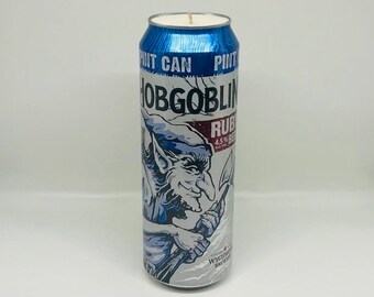 Hobgoblin Ruby Beer Can Candle | Custom Scented Candle | Handpoured Soy Wax Candle | Upcycled Beer Gift