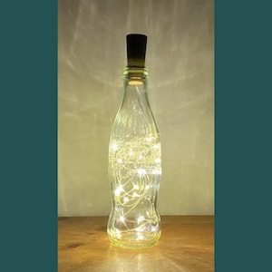 Coca Cola Bottle Lamp | Warm/ Bright LED Lights | Light Up Bottle | Cork Fairy Lights | Upcycled Coca Cola Gift