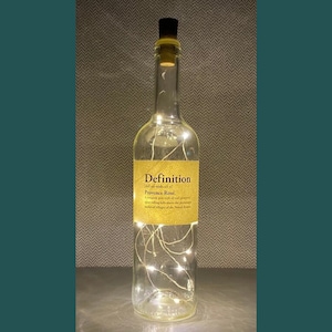 Definition Rosé Wine Bottle Lamp | Warm LED Lights | Light Up Wine Bottle | Cork Fairy Lights | Upcycled Wine Gift