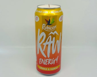Rubicon Raw Energy Can Candle / Candela profumata personalizzata / Candela di cera di soia versata a mano / Regalo scherzo riciclato