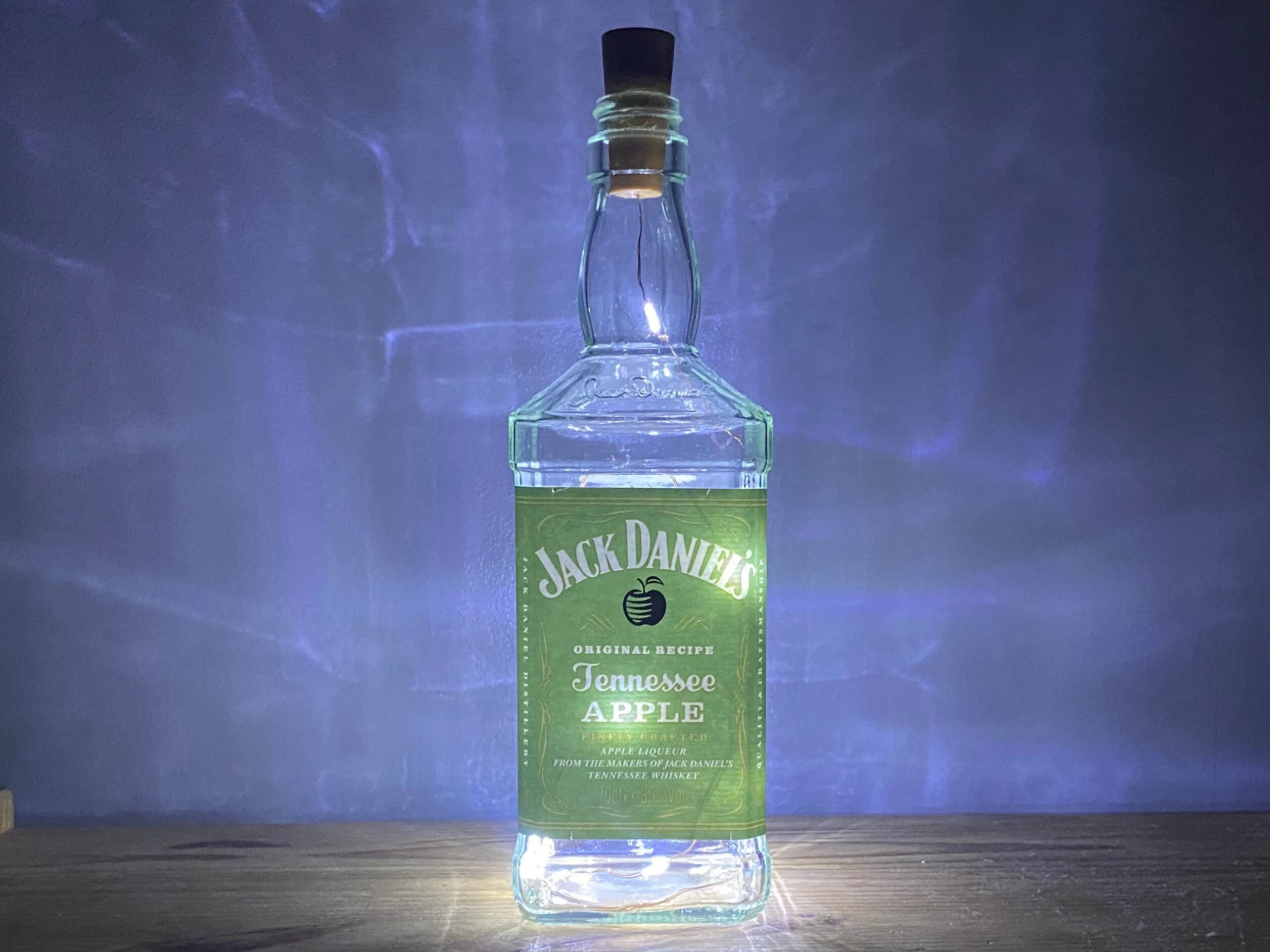 Jack Daniels Apple Whiskey Bottle Lamp Warm / Bright LED Etsy
