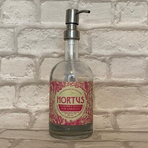 Hortus Rhubarb and Ginger Gin Bottle Dispenser | Soap Pump Dispenser | Gin Soap Bottle | Bathroom Kitchen Decor | Upcycled Gin Gift