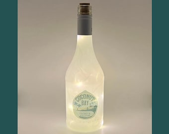 Coconut Bay Rum Bottle Lamp | Warm / Bright LED Lights | Light Up Rum Bottle | Cork Fairy Lights | Upcycled Rum Gift