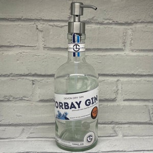 Torbay Gin Bottle Dispenser | Soap Pump Dispenser | Gin Soap Bottle | Bathroom Kitchen Decor | Upcycled Gin Gift