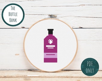 Whitley Neill Gin Bottle Cross Stitch Pattern | PDF Cross Stitch Pattern | Gin Wall Art | Gin Lover Craft | Alcohol Cross Stitch Design