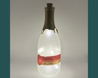 Tarquins Pink Grapefruit Gin Bottle Lamp | Warm/ Bright LED Lights | Light Up Gin Bottle | Cork Fairy Lights | Upcycled Gin Gift