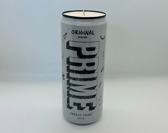 Prime Energy Can Candle | Custom Scented Candle | Handpoured Soy Wax Candle | Upcycled Funny Gift