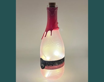 Tarquins Pink Lemon and Grapefruit Gin Bottle Lamp | Warm/ Bright LED Lights | Light Up Gin Bottle | Cork Fairy Lights | Upcycled Gin Gift