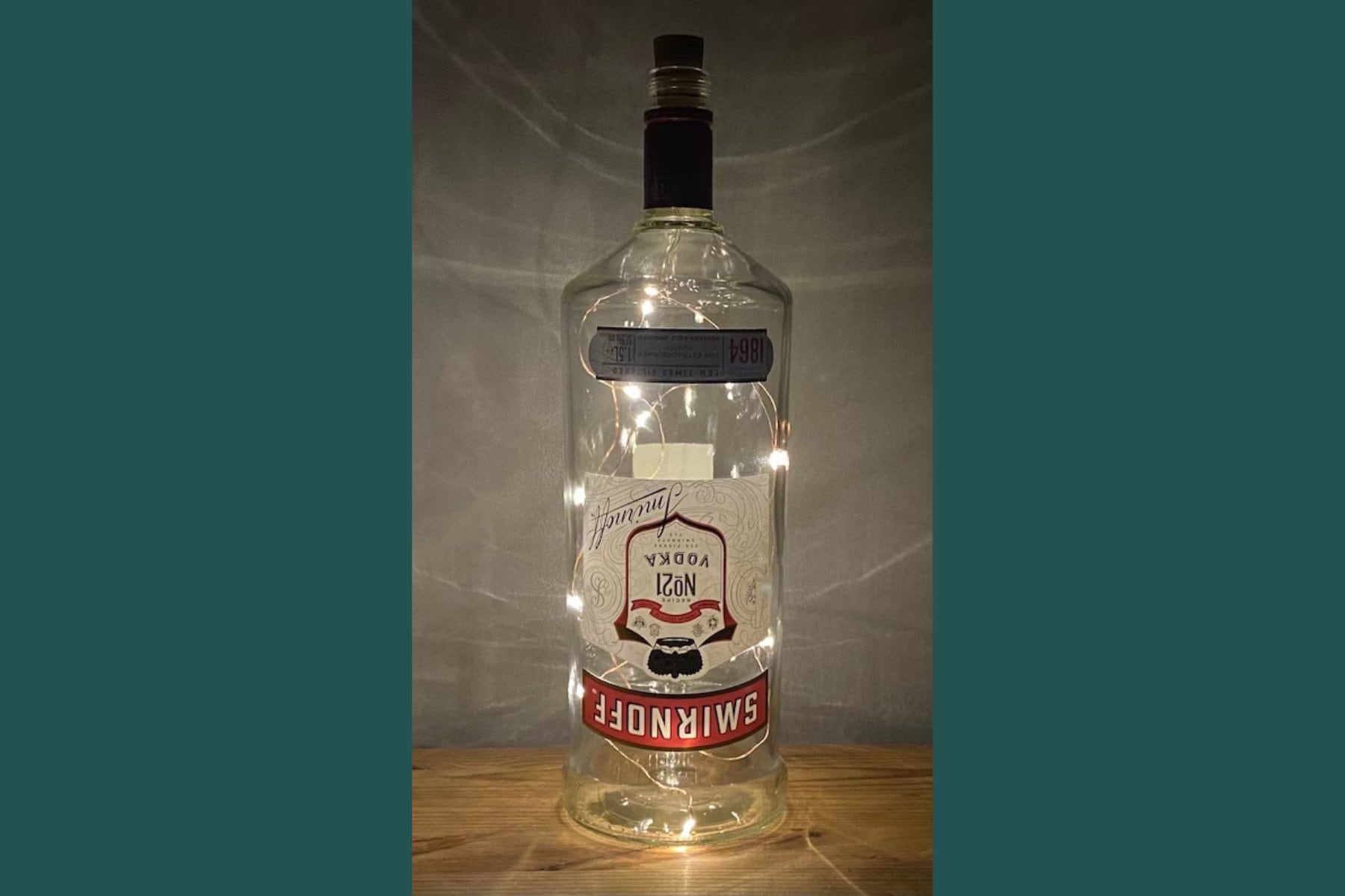 lampe à bouteille optique smirnoff vodka | lumières led chaudes/lumineuses allumez la de vodka fées en liège cadeau recyclée