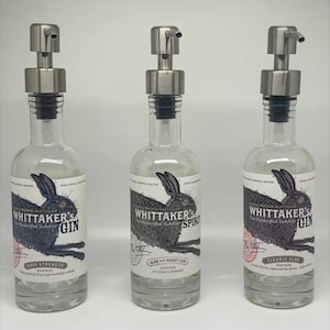 Whittaker’s Gin Bottle Dispensers | Soap Pump Dispenser | Gin Soap Bottles | Bathroom Kitchen Decor | Upcycled Gin Gift