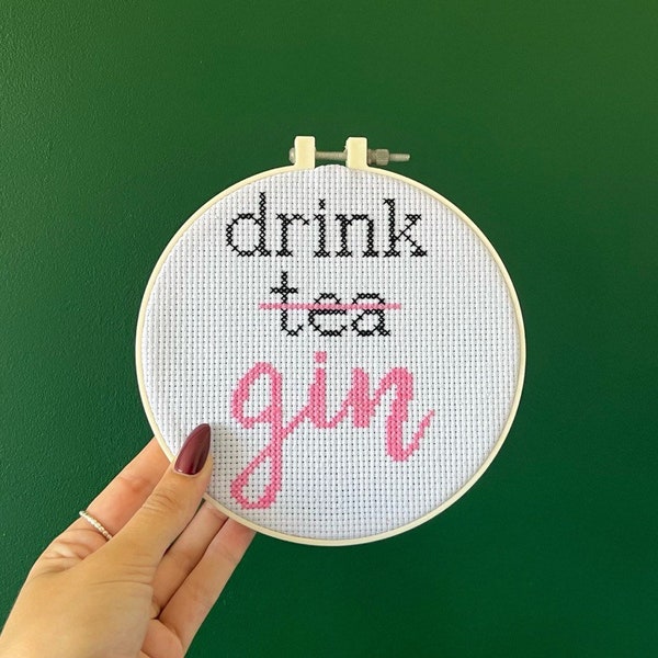 Gin Cross Stitch Etsy Ireland