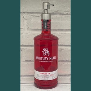 Whitley Neill Raspberry Gin Bottle Dispenser | Soap Pump Dispenser | Gin Soap Bottle | Bathroom Kitchen Decor | Upcycled Gin Gift