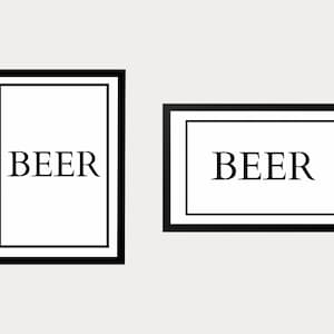 ビール ウォール プリント | 印刷可能なポスター | ビール ウォール アート | ビール ギフト | キッチン ウォール デコレーション | 白黒ウォール プリント