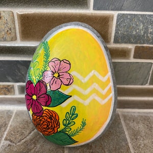 Yellow Floral Easter Egg
