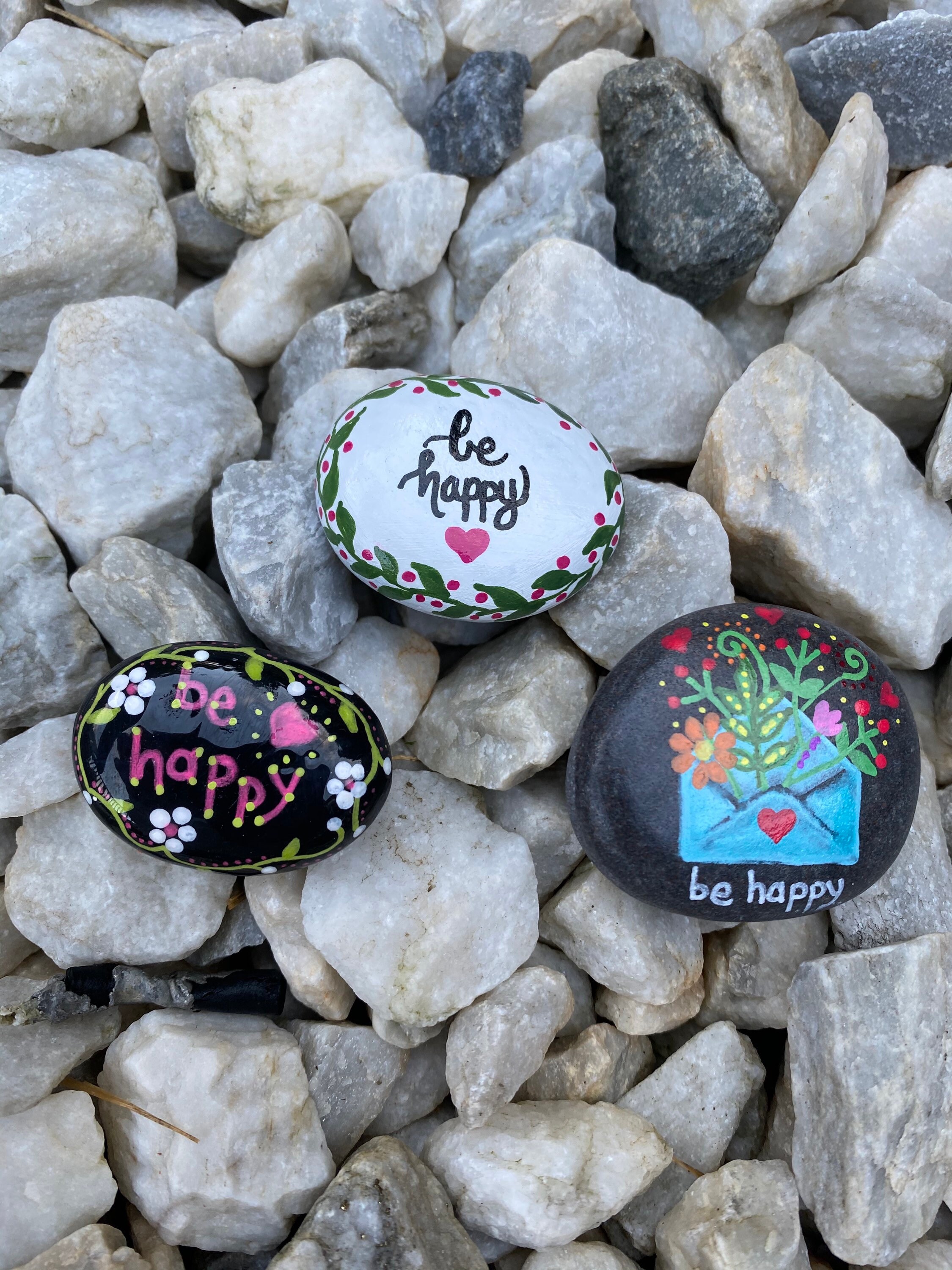 5 Happy Rocks Happy Rocks Set of 3 - Etsy
