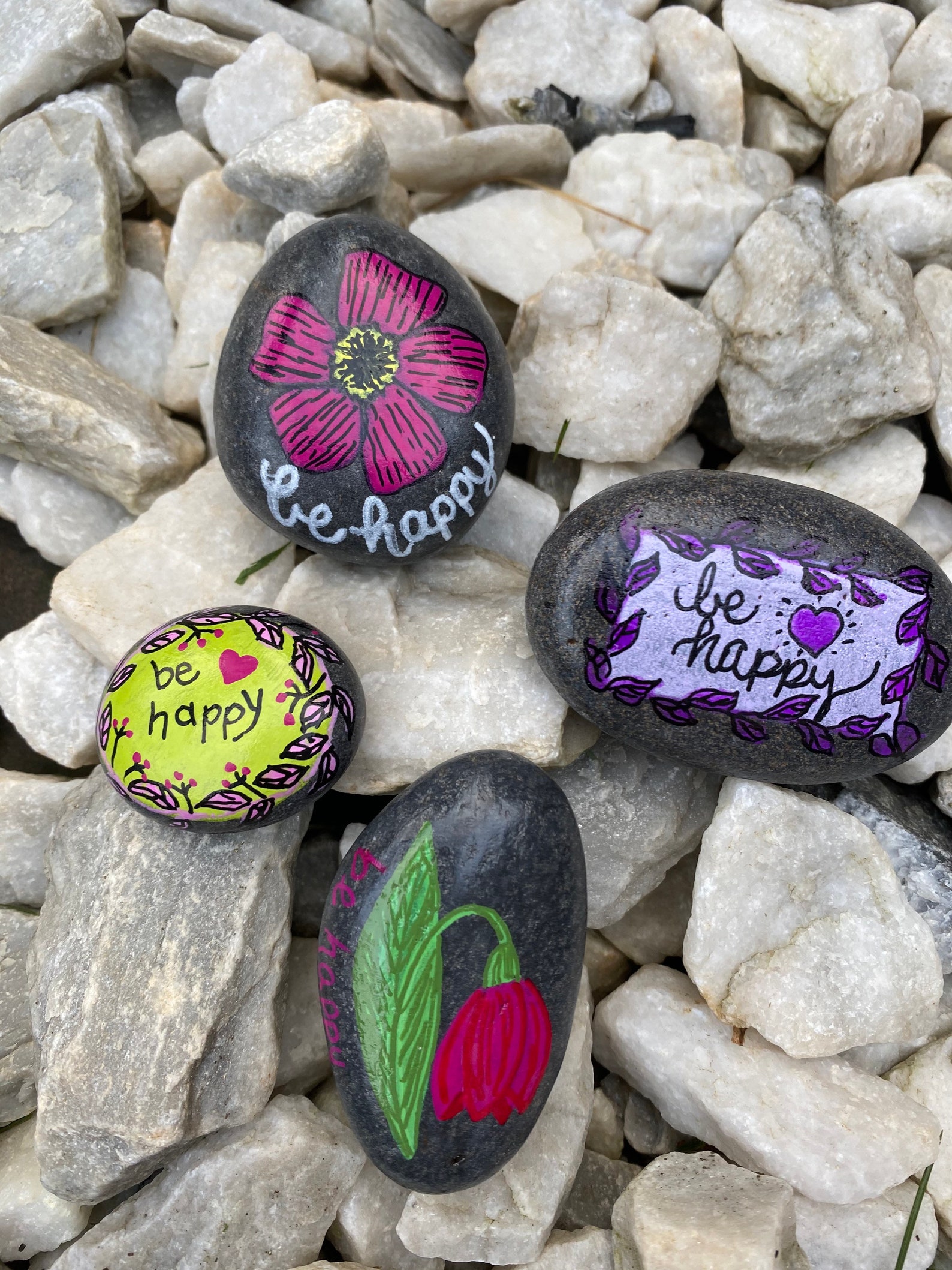5 Happy Rocks Happy Rocks Set of 3 - Etsy