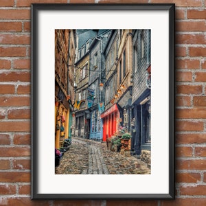 Honfleur Normandy France French Street European Wall Art Travel Photography Decor Bright Colourful Vintage Photograph Framed Print