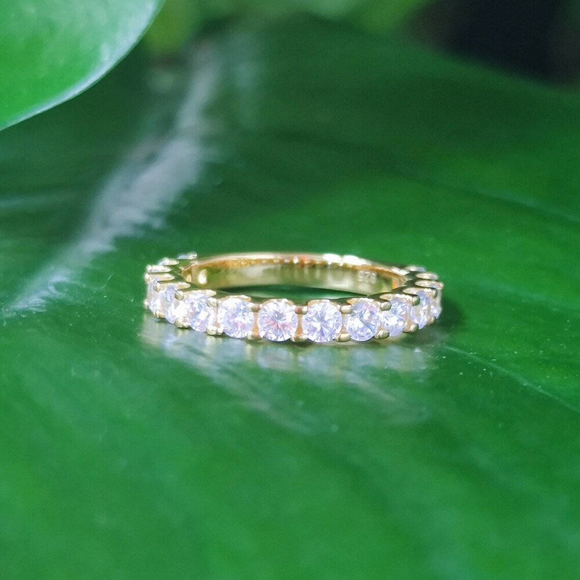 Eternity Ring Band Eternity Rings Half Eternity Ring Gold Etsy