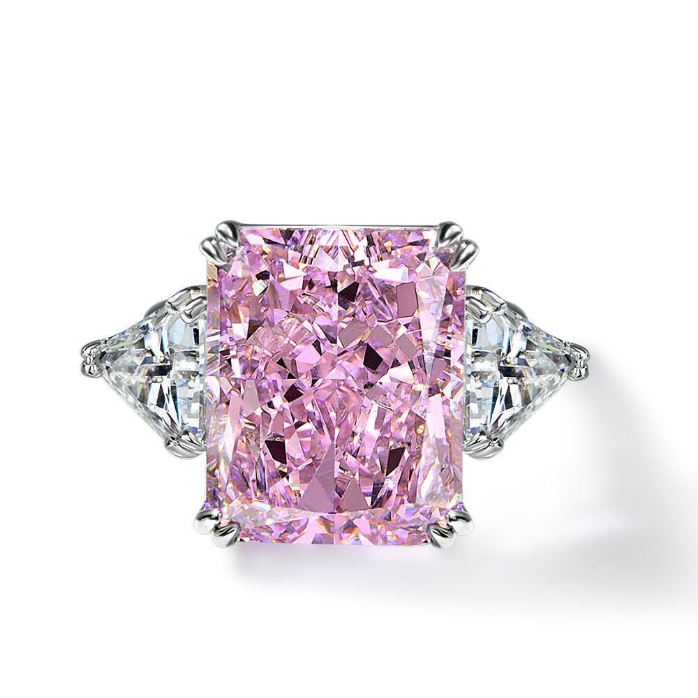 1316mm Luxury Pink Diamond Emerald Cut Ring. Pink Diamond | Etsy