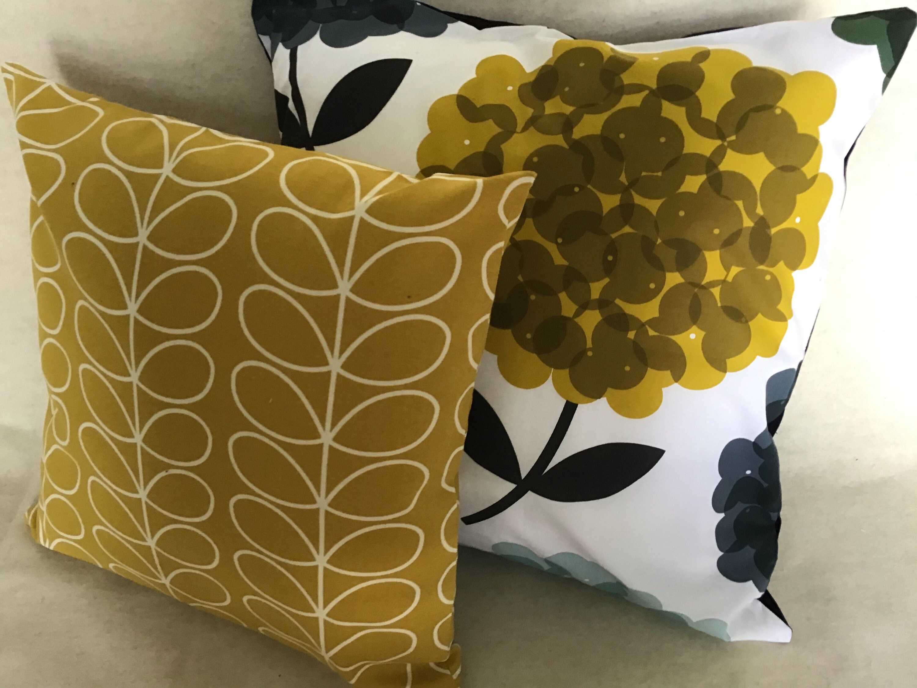 Stunning colours Orla Kiely stem and hydrangea fabric cushion Etsy