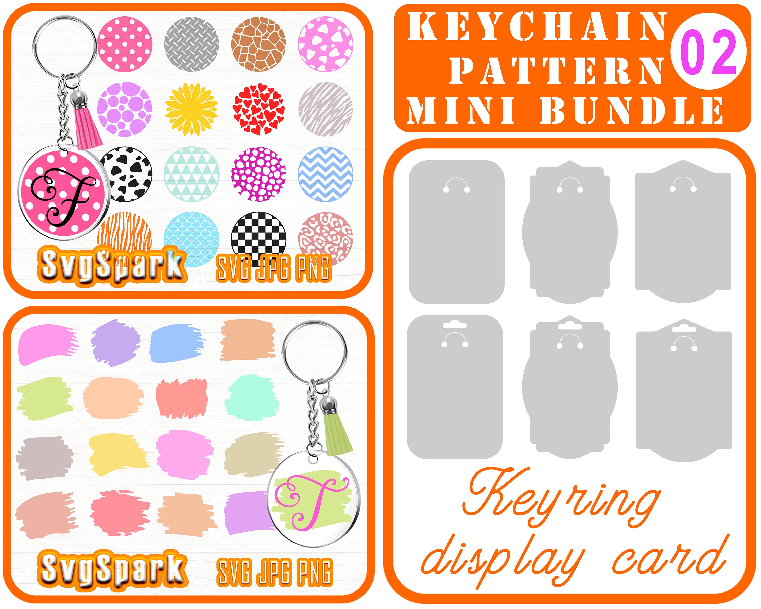 Download KEYCHAIN PATTERN mini bundle 02 Svg brush stroke files for | Etsy