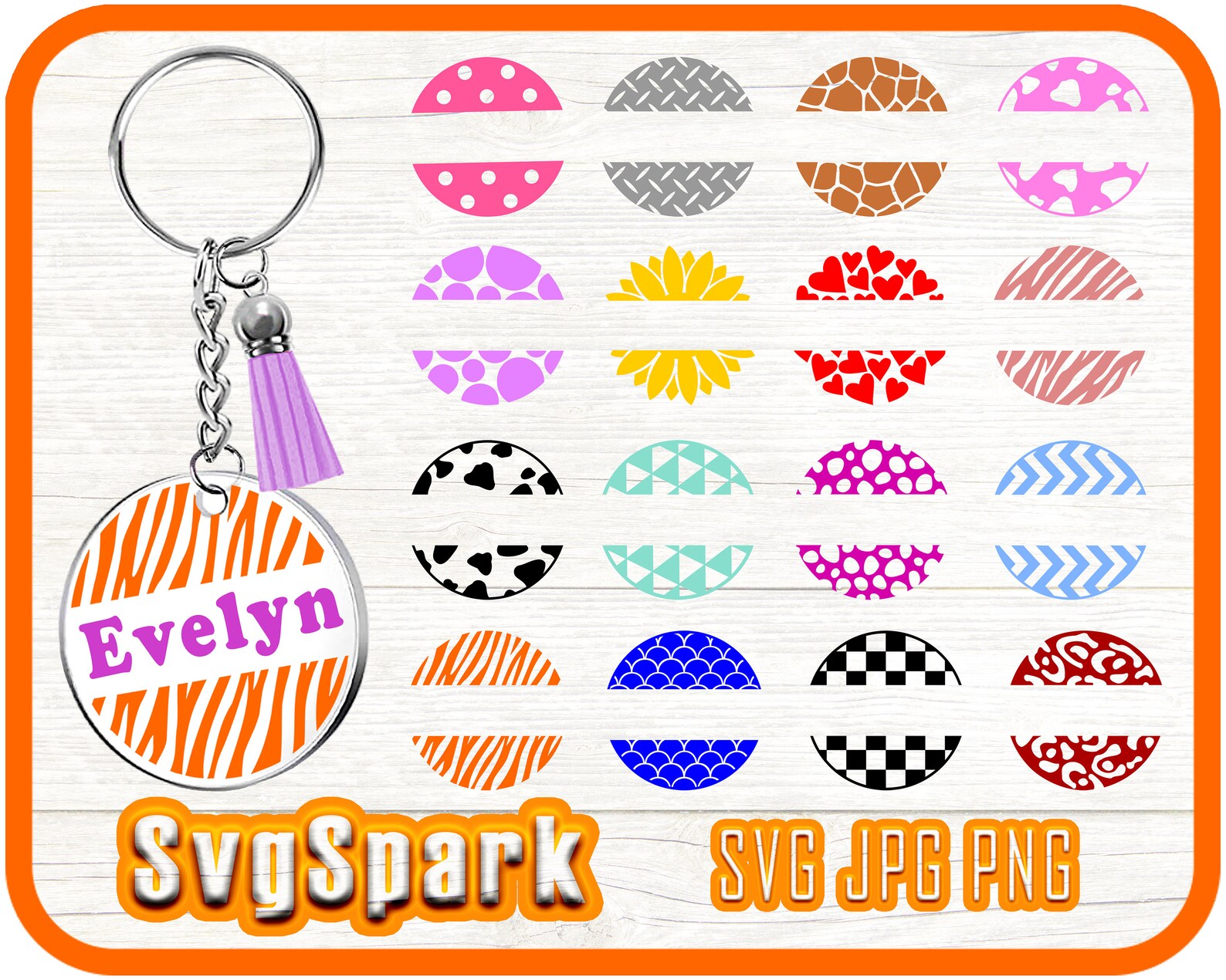 Download KEYCHAIN Split Monogram Keychain Pattern svg Circle Patterns | Etsy