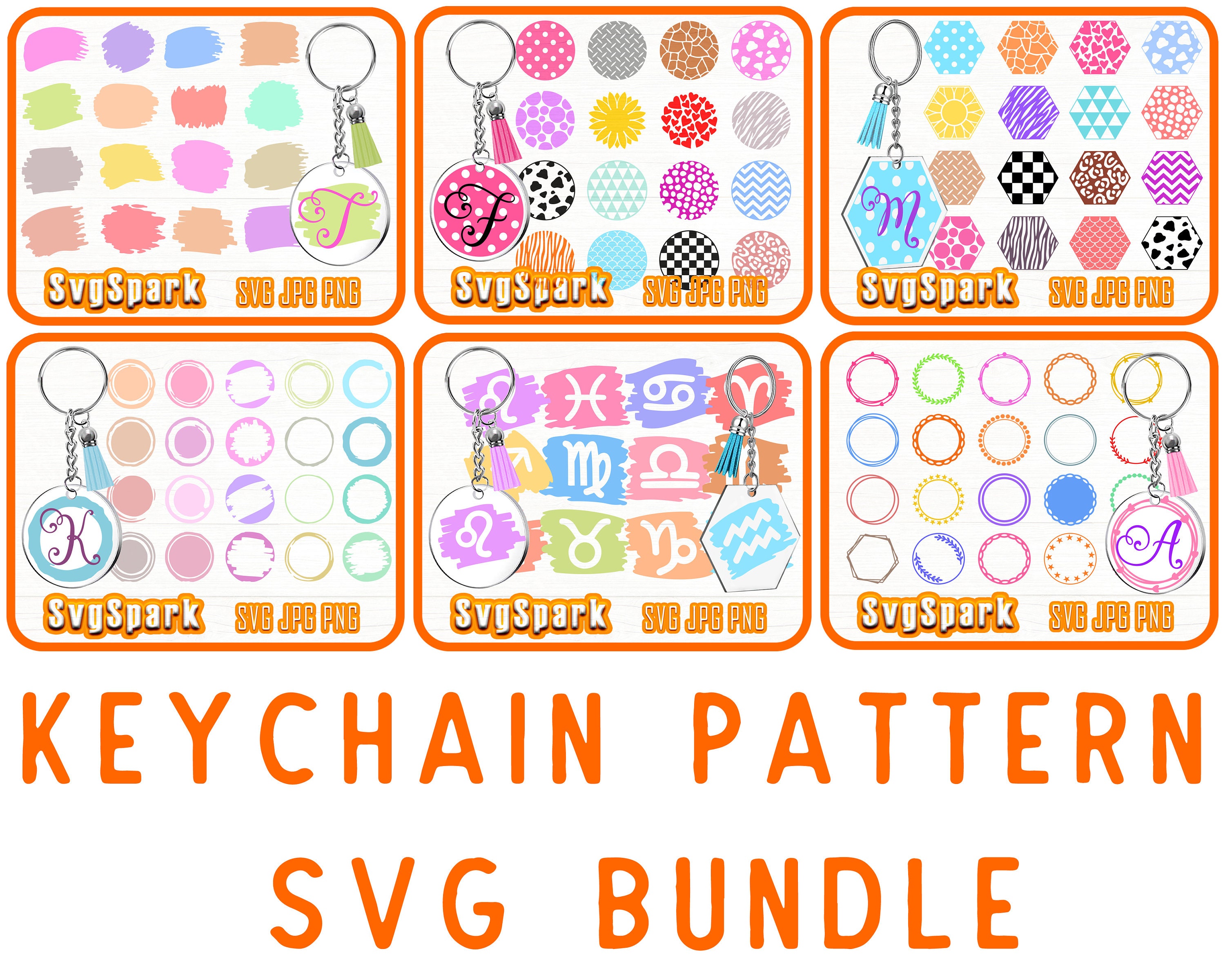Download KEYCHAIN PATTERN svg BundleRound Pattern svgKey ring | Etsy