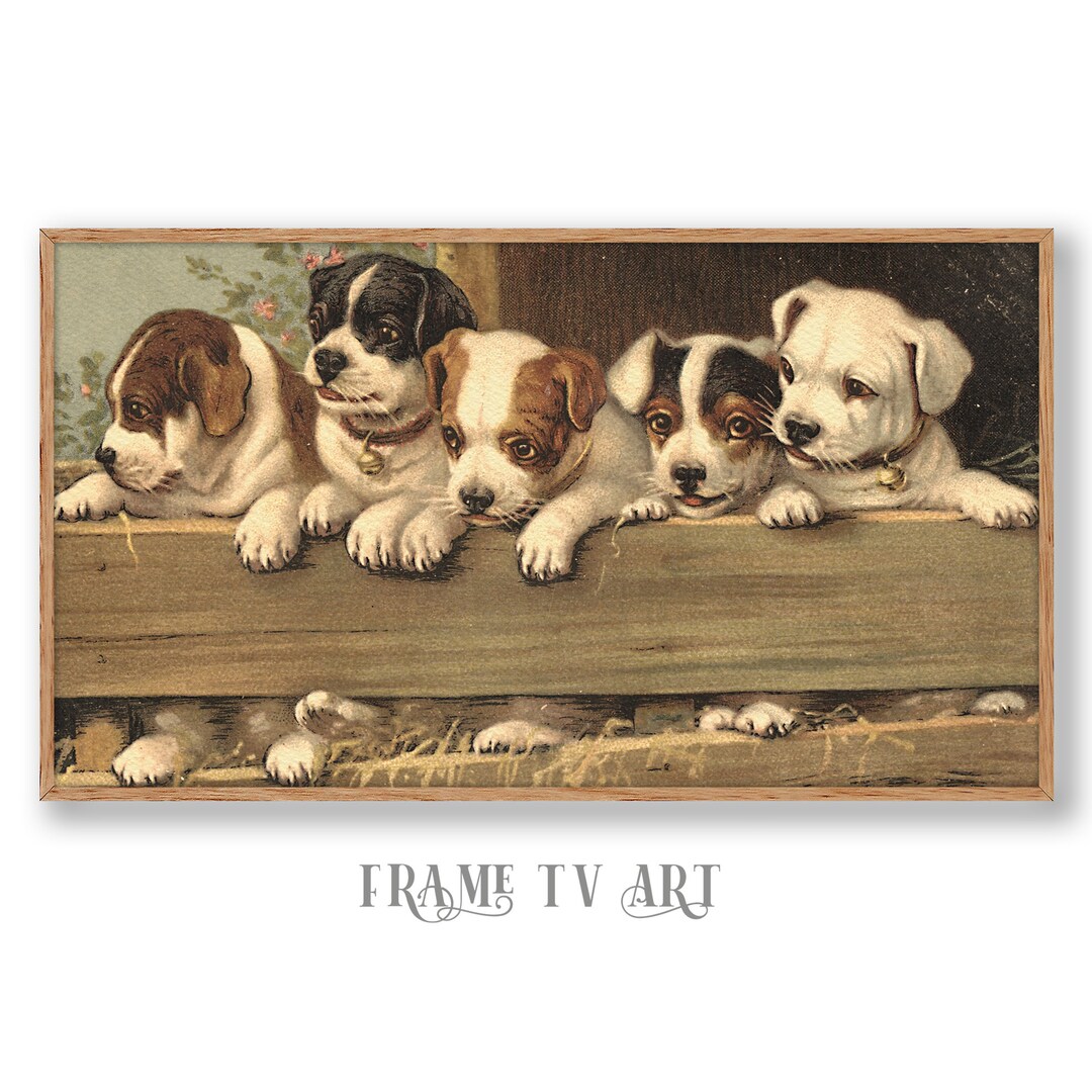 Frame TV Artvintage Dog Artantique Dog Artframe Tv Art Etsy