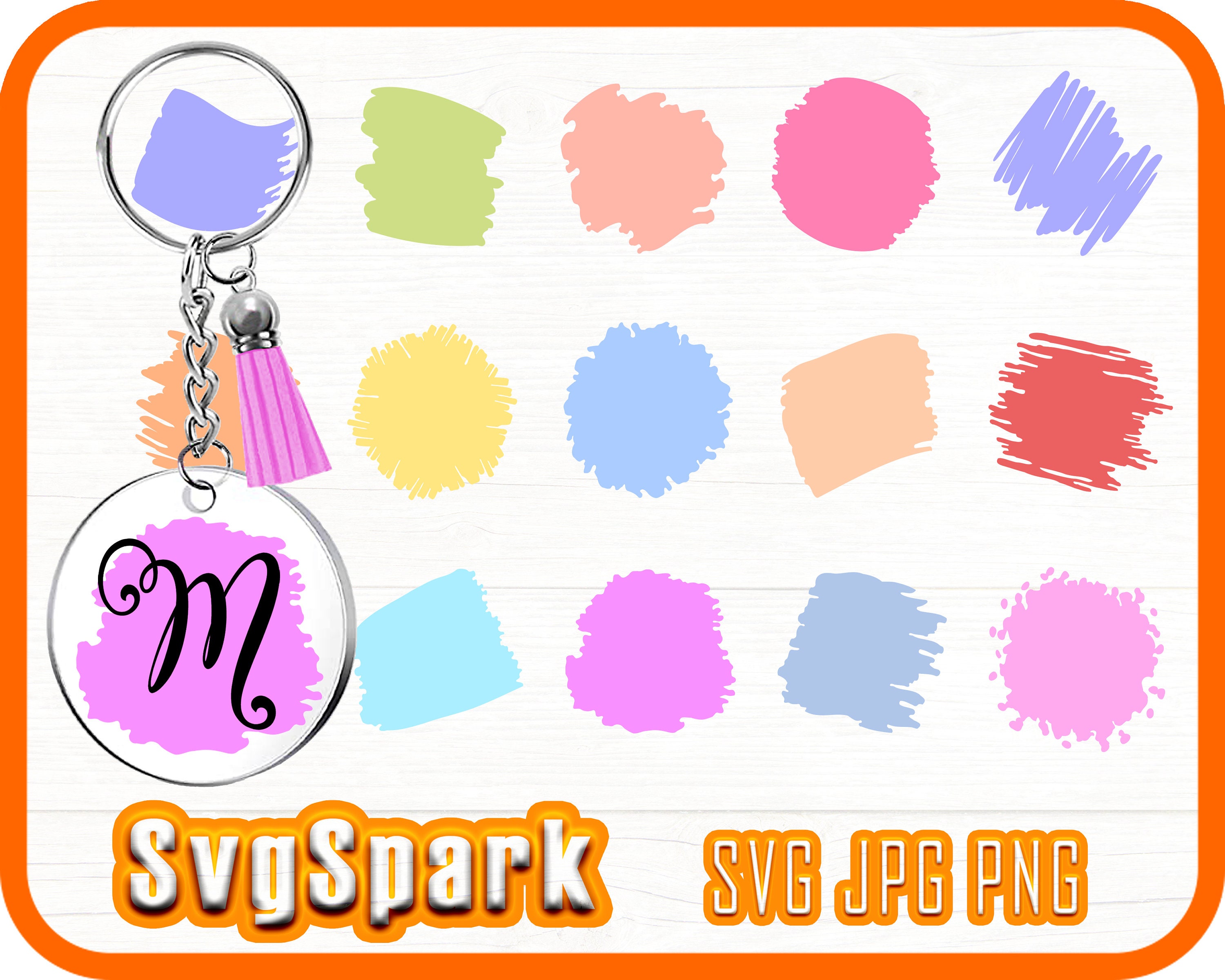 PAINT BRUSH STROKES svg Keychain svg Decorate keychains | Etsy