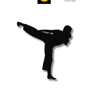 Female Traditional Karate Silhouette - Side Kick Vector Digital File Instant Download SCAL Printable Paper Vinyl Cutting (Svg Dxf Eps Png)