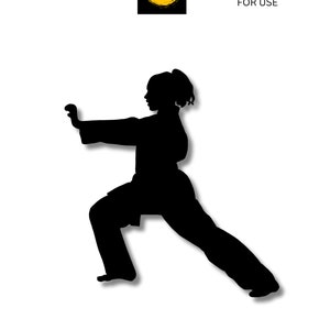 Mädchen Taekwondo Karate Silhouette/Push Open Haltung Vektor digitale Datei Sofortiger Download SCAL druckbare Papier Vinyl schneiden (Svg Dxf Eps Png)