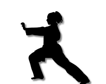 Female Karate Silhouettes - Vector Digital Files Instant Download SCAL ...