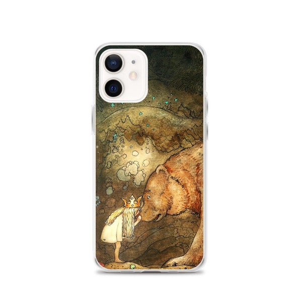 She kissed the bear on the nose iPhone Case and Samsung Case by John Bauer, Bear Lover iPhone case, Small Princess Case
