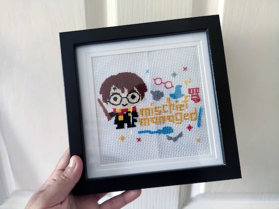 Harry Potter Mischief Managed Cross Stitch Framed Art Etsy