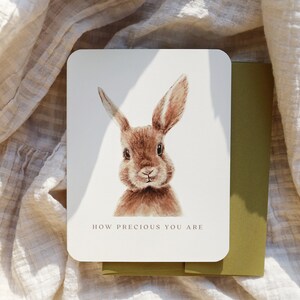 Comme tu es précieux - Carte de vœux pour bébé faite à la main avec lapin