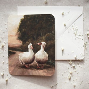 Companionship Card Two White Geese image 1