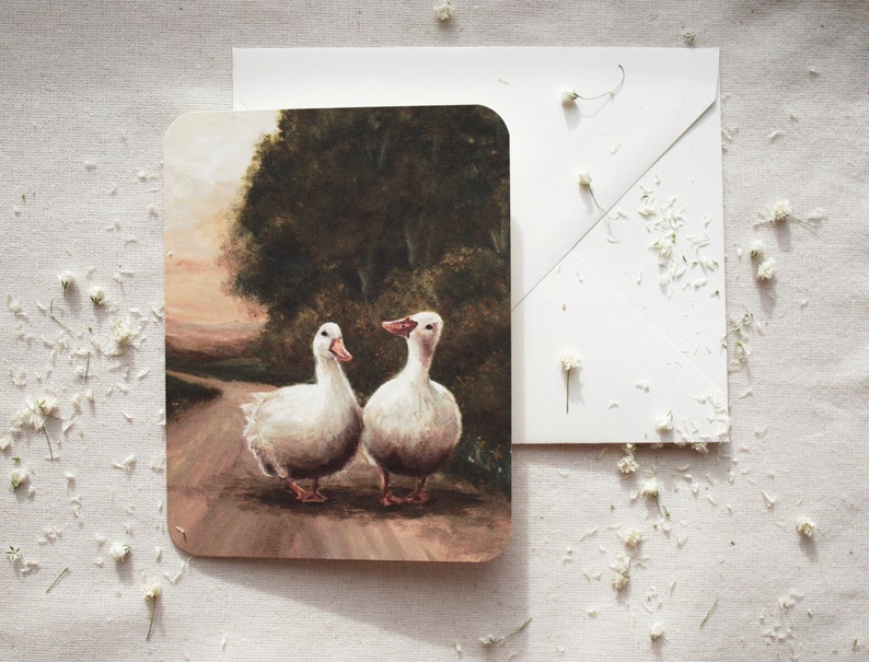 Companionship Card Two White Geese image 1