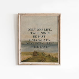 Only One Life - C.T. Studd Printable Christian Artwork - Etsy