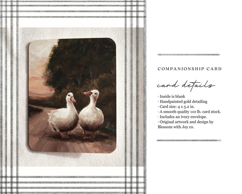 Companionship Card Two White Geese image 3