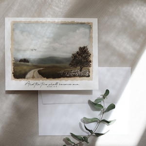 Et les deux deviendront une seule chair - Carte de mariage chrétienne - Peinture de paysage acrylique