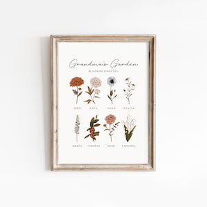 Impresión de flores de nacimiento personalizada