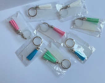 set of acrylic keychain blanks, banner keychain, banner acrylic keychain, keychain with tassel