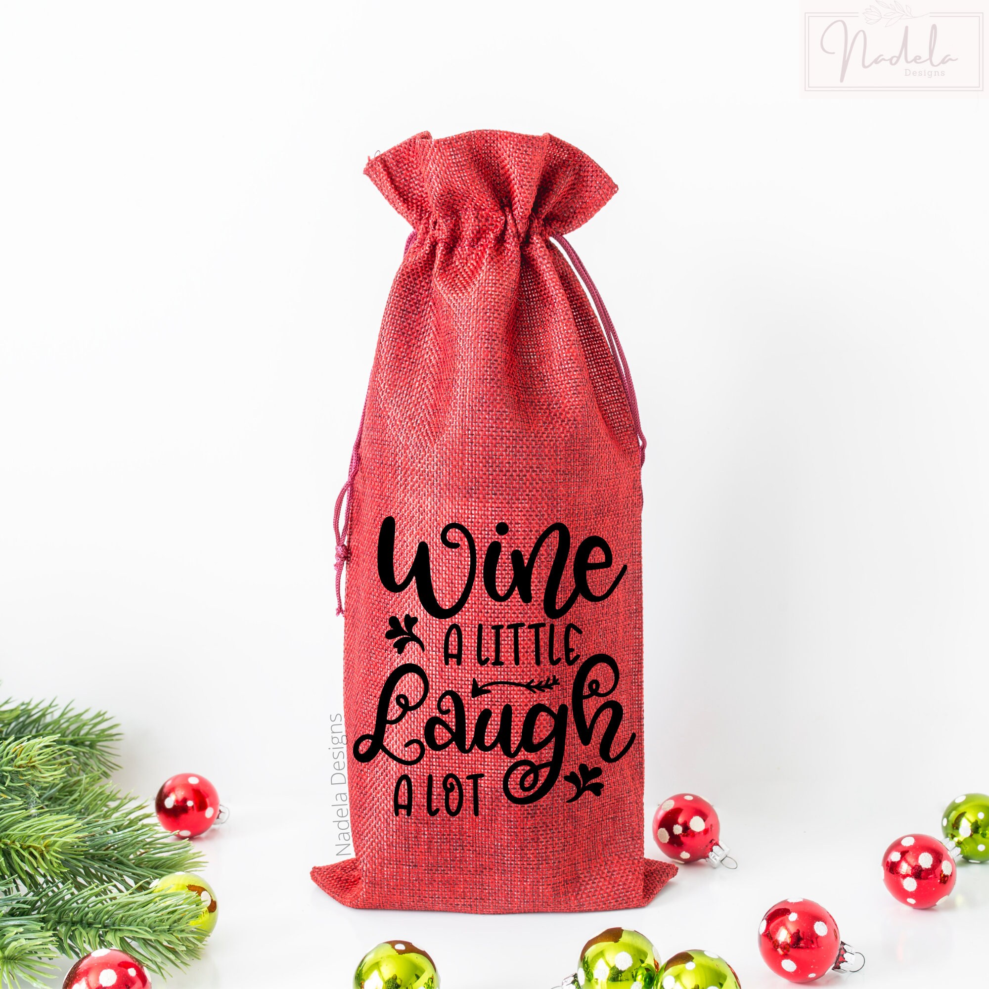 Burlap Wine Gift Bag Custom Wine Bag Personalized Wine Bag Etsy