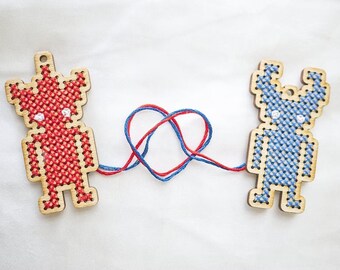 Unravel Two Cross-Stitch Keychain DIY Kit