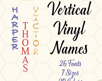 Vertical Vinyl Names, Tumbler Monograms, Water Bottle Names, Personalized Names, Custom Vertical Decals, Vinyl Decal Name, Single Letters