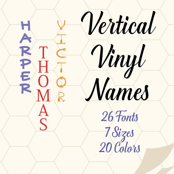 Vertical Vinyl Names, Tumbler Monograms, Water Bottle Names, Personalized Names, Custom Vertical Decals, Vinyl Decal Name, Single Letters