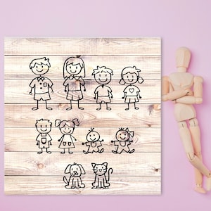 Stick People Figure Family Decal, Family Bumper Sticker, Stick Family Decal, Stick People Sticker, Stick Figure Family, Stick People Decal